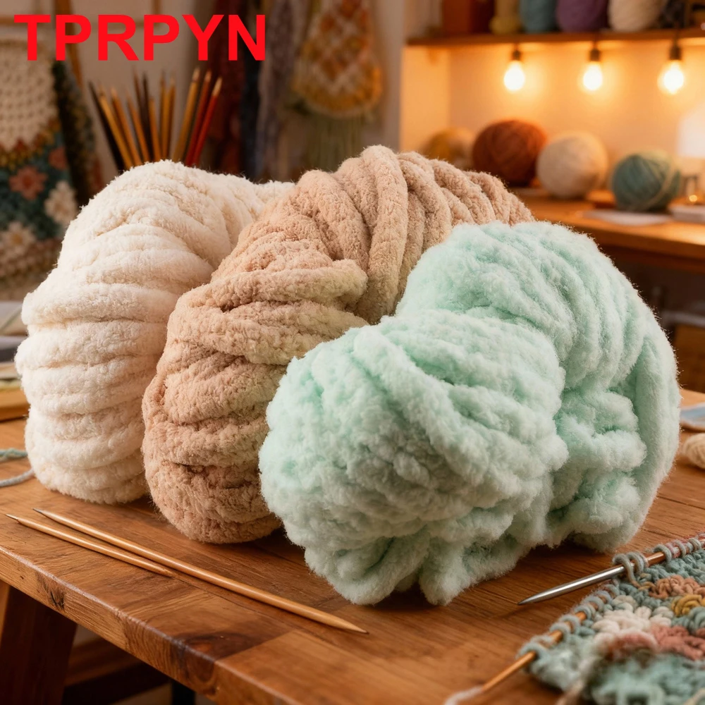 2cm Chunky Yarn Gauge 7 Plush Jumbo Yarn Acrylic Thick Yarn Bulky Yarn for Hat Crochet Bed Arm Knitting Throw blanket