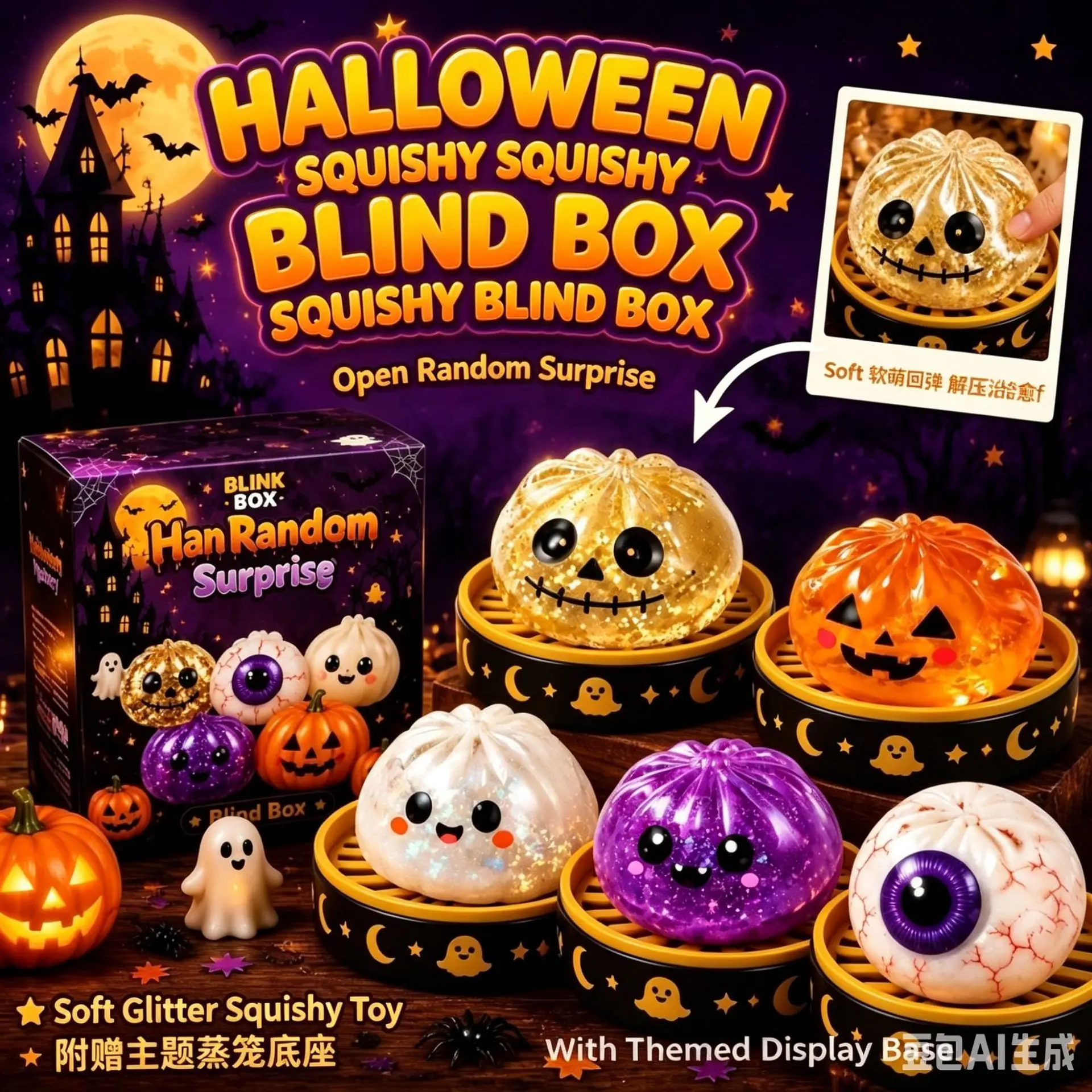 Halloween Pumpkin Pinch Series Stress Relief Toy Slow Rebound Stress Relief Ball Release Ball
