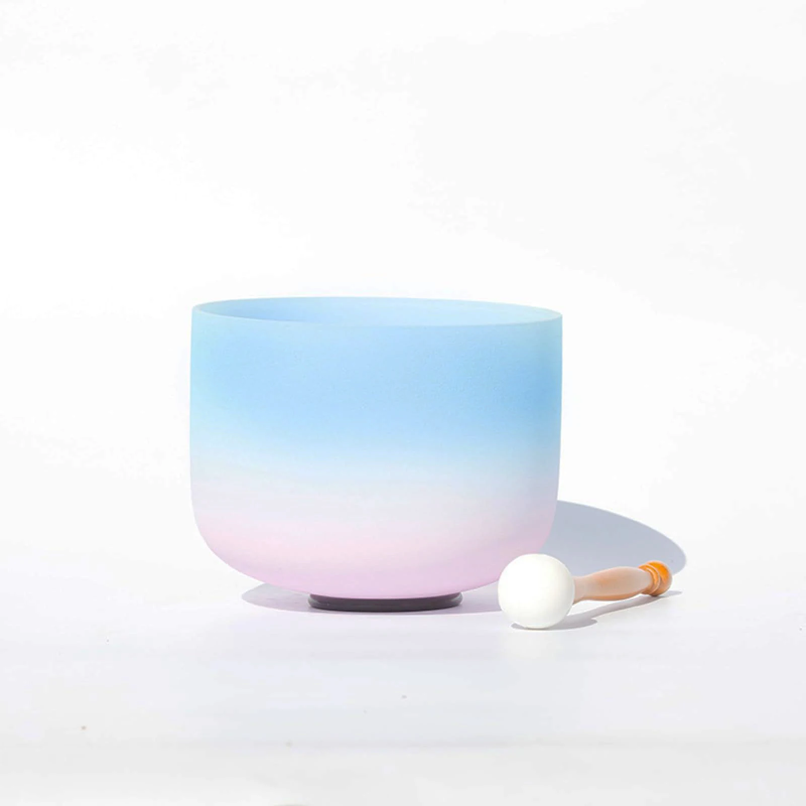 Hye-eun Blue Pink Gradient Crystal Singing Bowl 8inch CDEFGAD any Note Crystal Ball Sound Healing