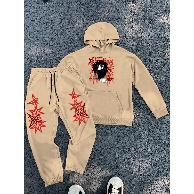 2025 الرجال الشارع الهيب هوب ملثمين القاتل نمط ثلاثية الأبعاد مطبوعة الشارع كول نمط الكنغر حقيبة فضفاضة مقنعين البلوز فستان أطفال مع سروال داخلي