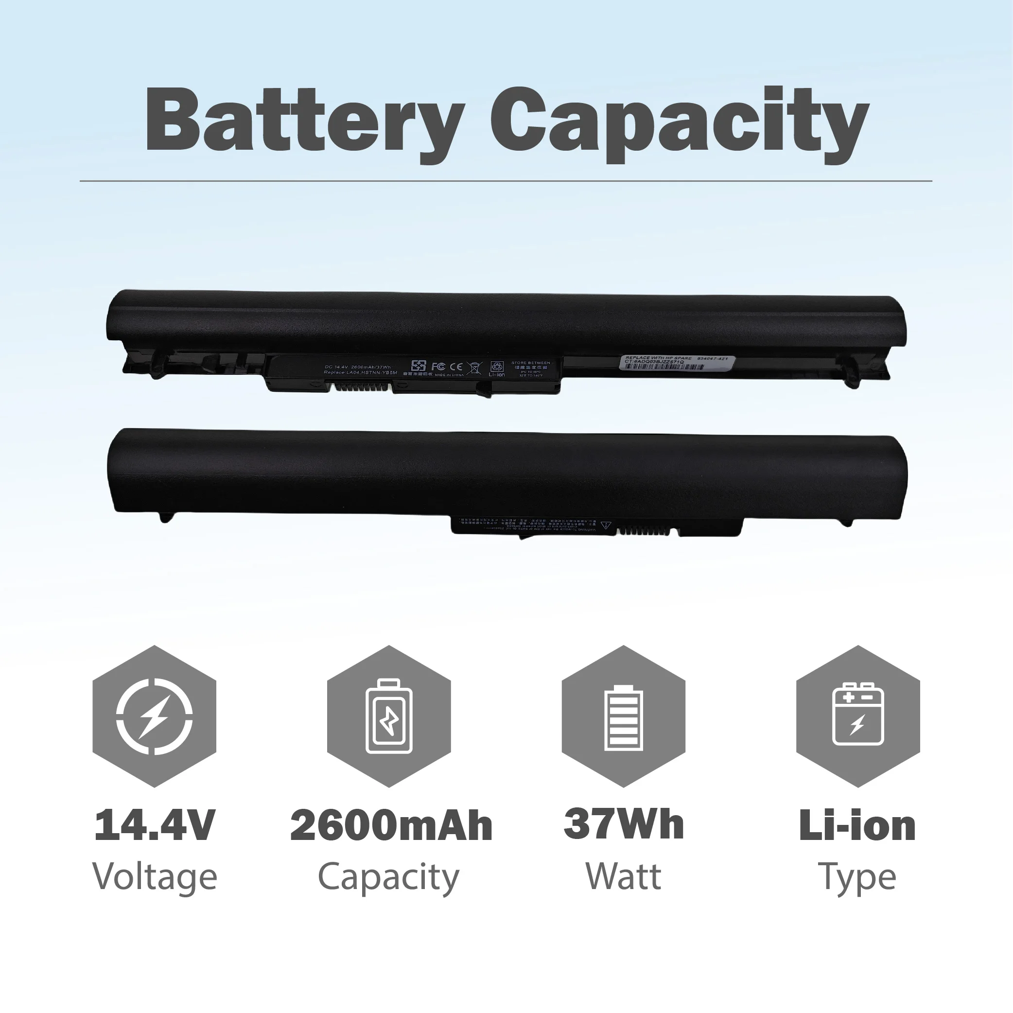 New Battery Replacement For HP LA04  HSTNN-YB5M LA04041-CL LA04041DF-CL LA04DF 776622-001 14.4V 2600mAh 37Wh