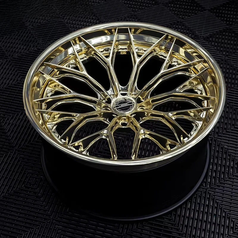 OEM 2-piece Monoblock Concave Wheel Forged Hub 5x120 5x114.3 5x130 Wheel 18 19 20 21 22 24  Inch Gold Wheel Sport Deep Concave