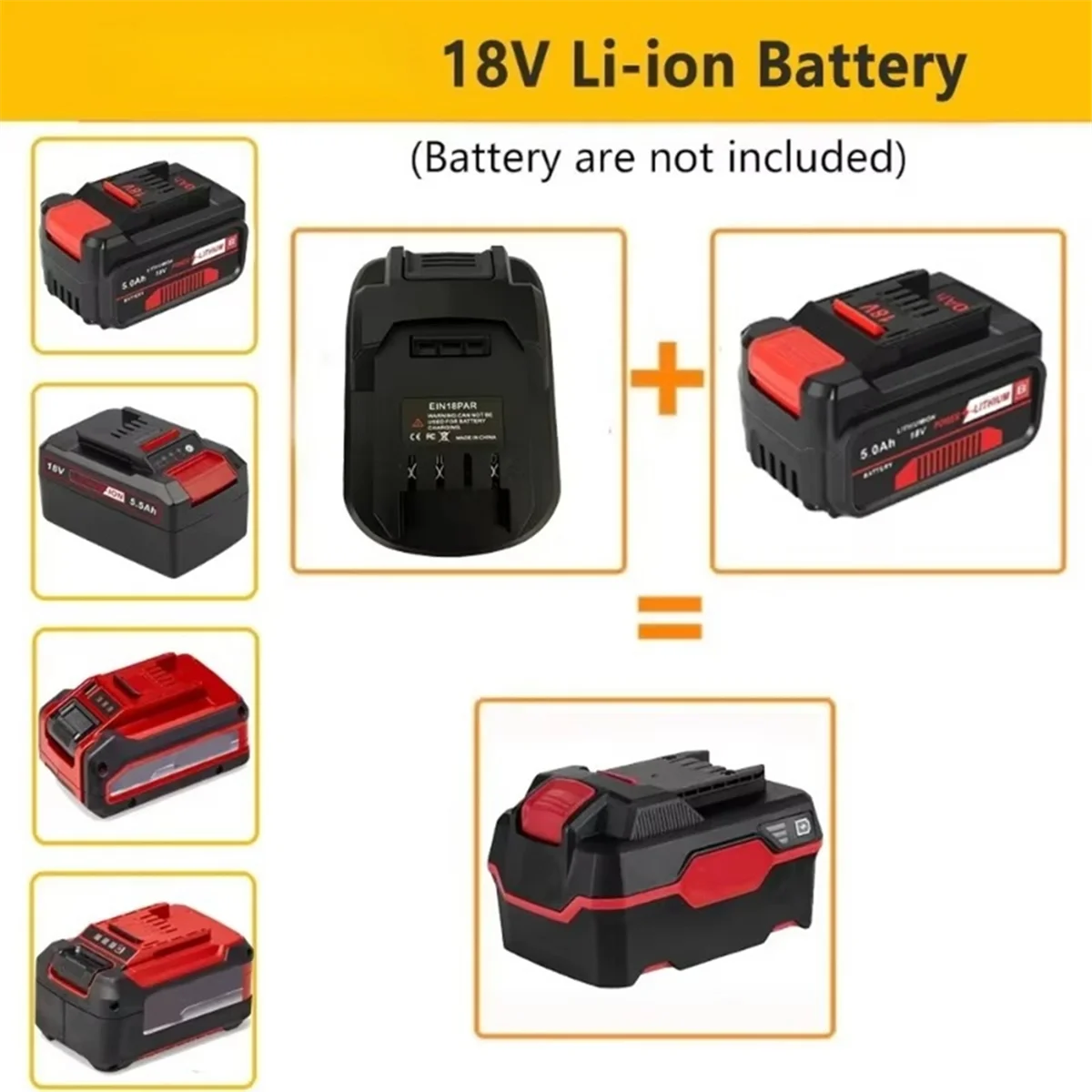 

AA25 Battery Converter Adapter EIN18PAR for 18V Li-Ion Battery for Tools
