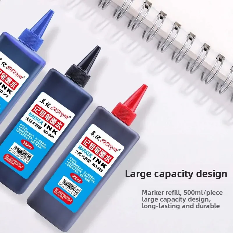 1 Box 500ml Permanent Marker Ink,Oily,Quick-Drying,Waterproof And Non-Fading,Non-Erasable 3 Colors Marker Ink Filler Liquid