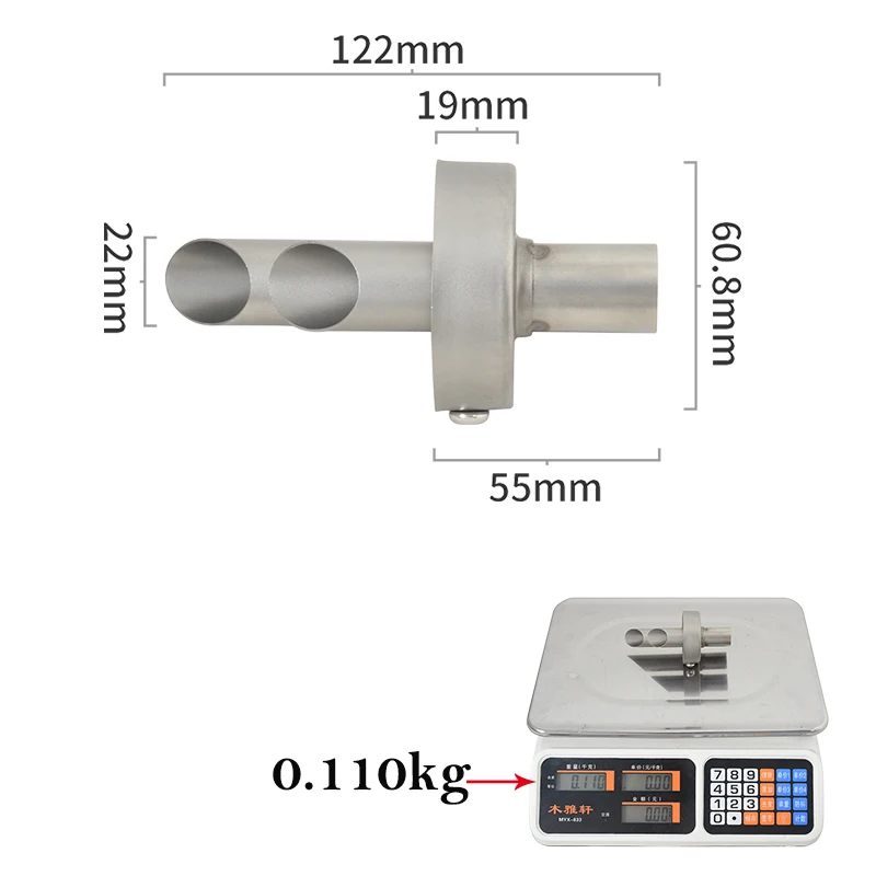 60.8MM Universal 2/3/4 Hole Motorcycle Exhaust Muffler Pipe DB Killer Removable Reduce Noise Sound Modified
