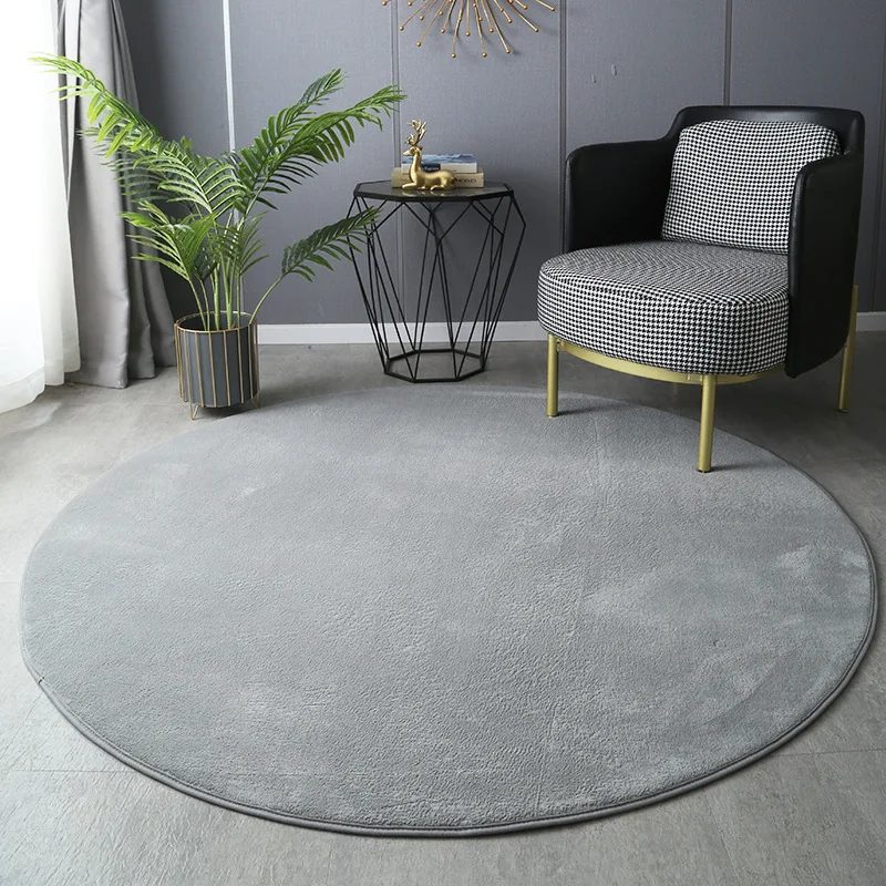 

Round Thickened Coral Velvet Carpet Soft Bedroom Mats Bed Full Living Room Rugs Tatami Mat Computer Desk Balcony Blanket