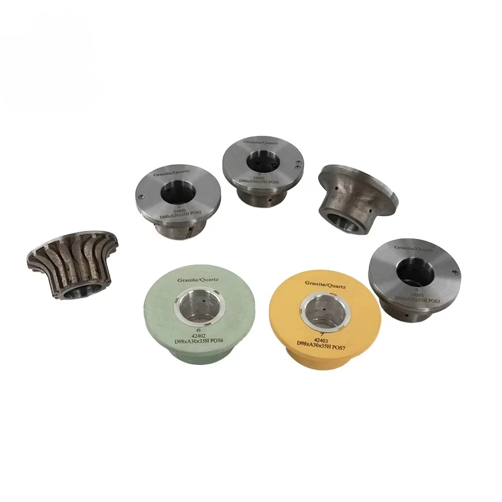 Customized 7 Step CNC Profiling Wheel Set Abrasive Grinding Wheels for Sintered Stone Granite Marble Edge Profile