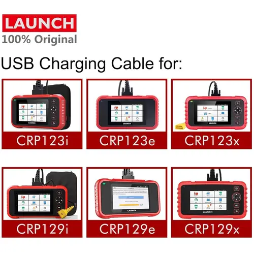 Imagen 2 del producto LAUNCH 100% Cable de carga USB Original de repuesto X-431 CRP123i/CRP123e/CRP123x/CRP129i/CRP129e/CRP129x OBD2 escáner 5V DC