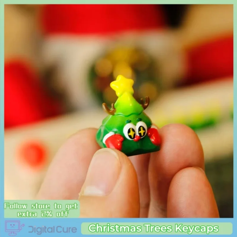 

Рождественские колпачки для клавиш, 1 шт., рождественские елки, мир, фрукты, персонализированные креативные механические клавиатуры из смолы, колпачки для ключей, милые подарки, пробел