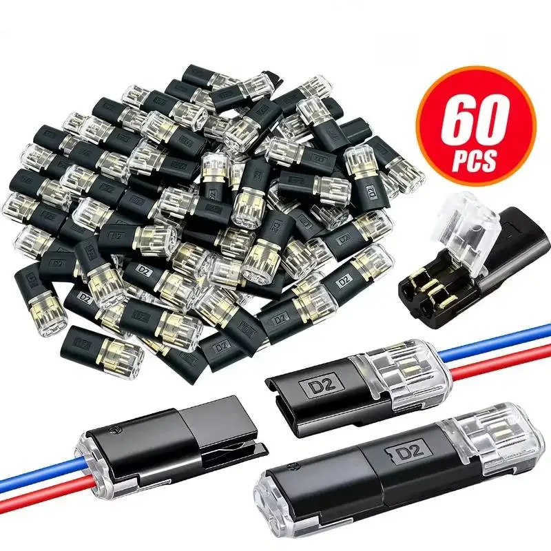 30/60Pcs Universal Automotive Wire Connector Plug Detachable Terminal Reliable Cable Interconnection No Strip