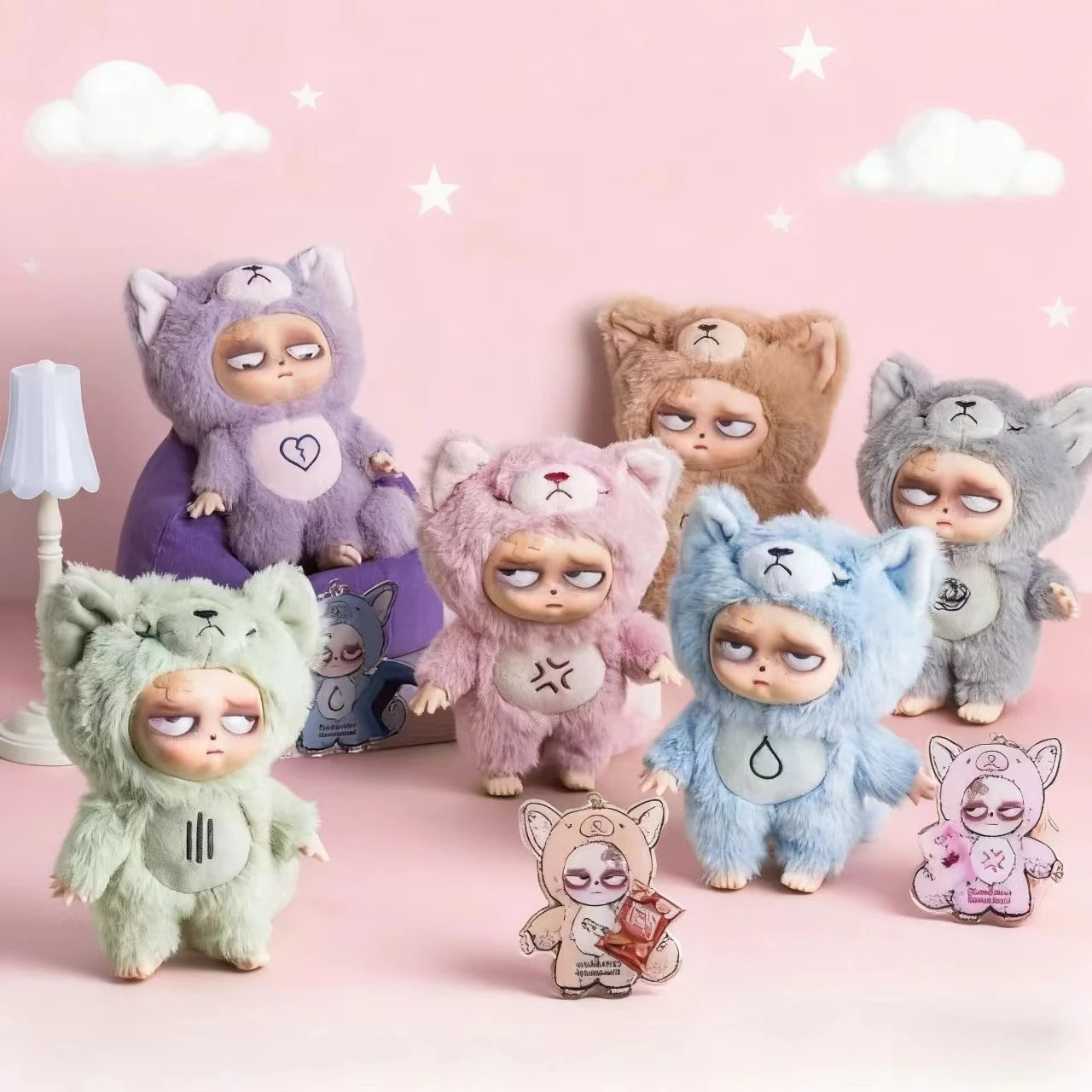 

Original New Sleep Grumpipi Series Blind Box Vinyl Face Doll Trendy Pendant Decor Macaron Color Bag Collection Model Toy Gift