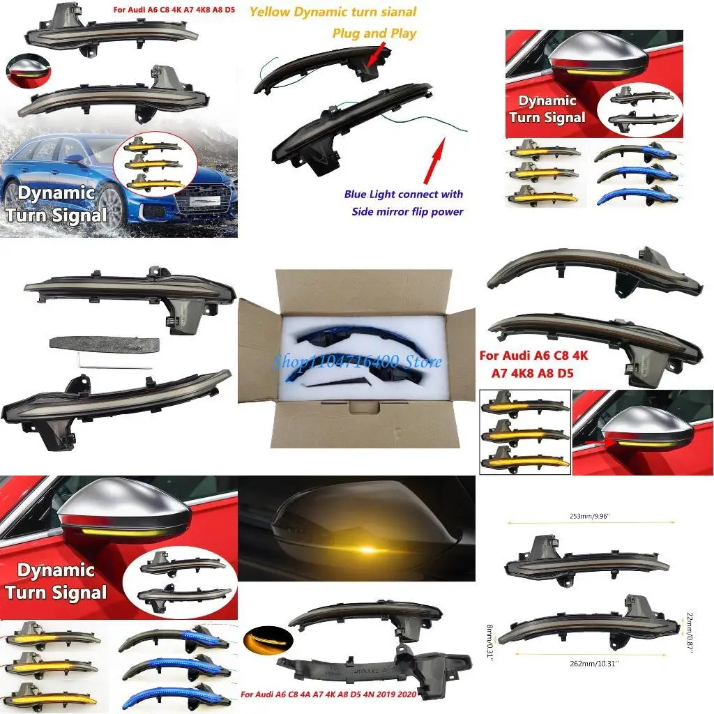 

y1gd для C8 динамический указатель поворота, лампа указателя бокового крыла зеркала, 2x