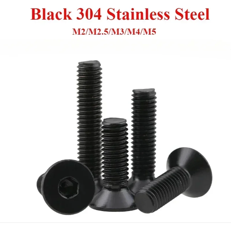 

M1.4 M1.6 M2 M2.5 M3 M4 M5 M6 M8 M10 Black 304 Stainless Steel Allen Hexagon Hex Socket Ultra Thin Flat Wafer Head Screw Bolt