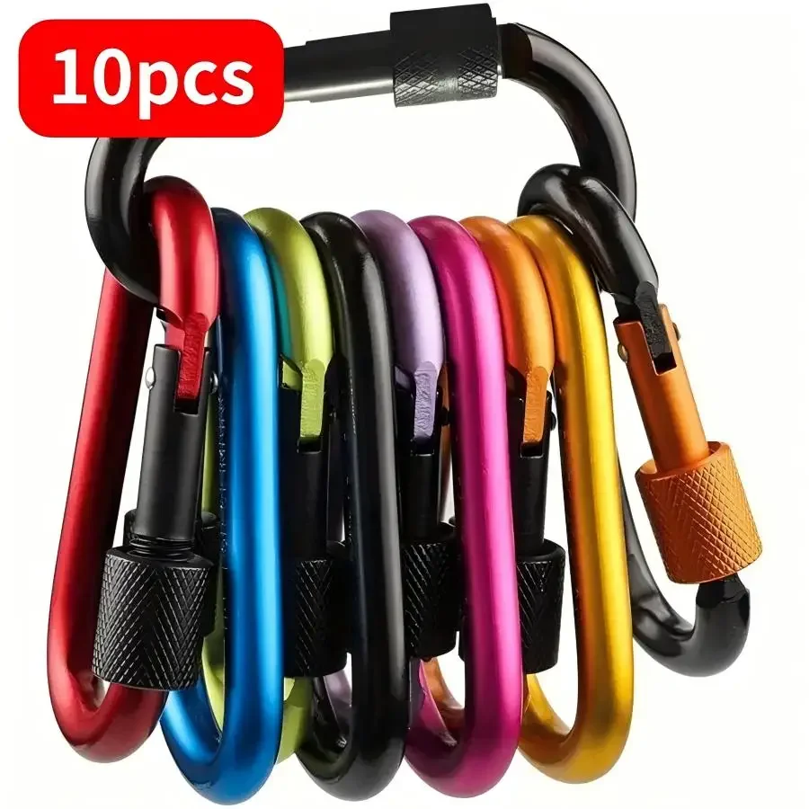 

D-Shaped Hiking Buckle Outdoor Adventure Safety Locking Backpack Buckle - Durable Aluminum Alloy,Stylish D-ring Design
