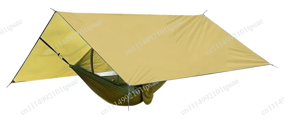 Mosquito proof hammock, roll proof, sunshade, square four corner umbrella canopy, cloth pole
