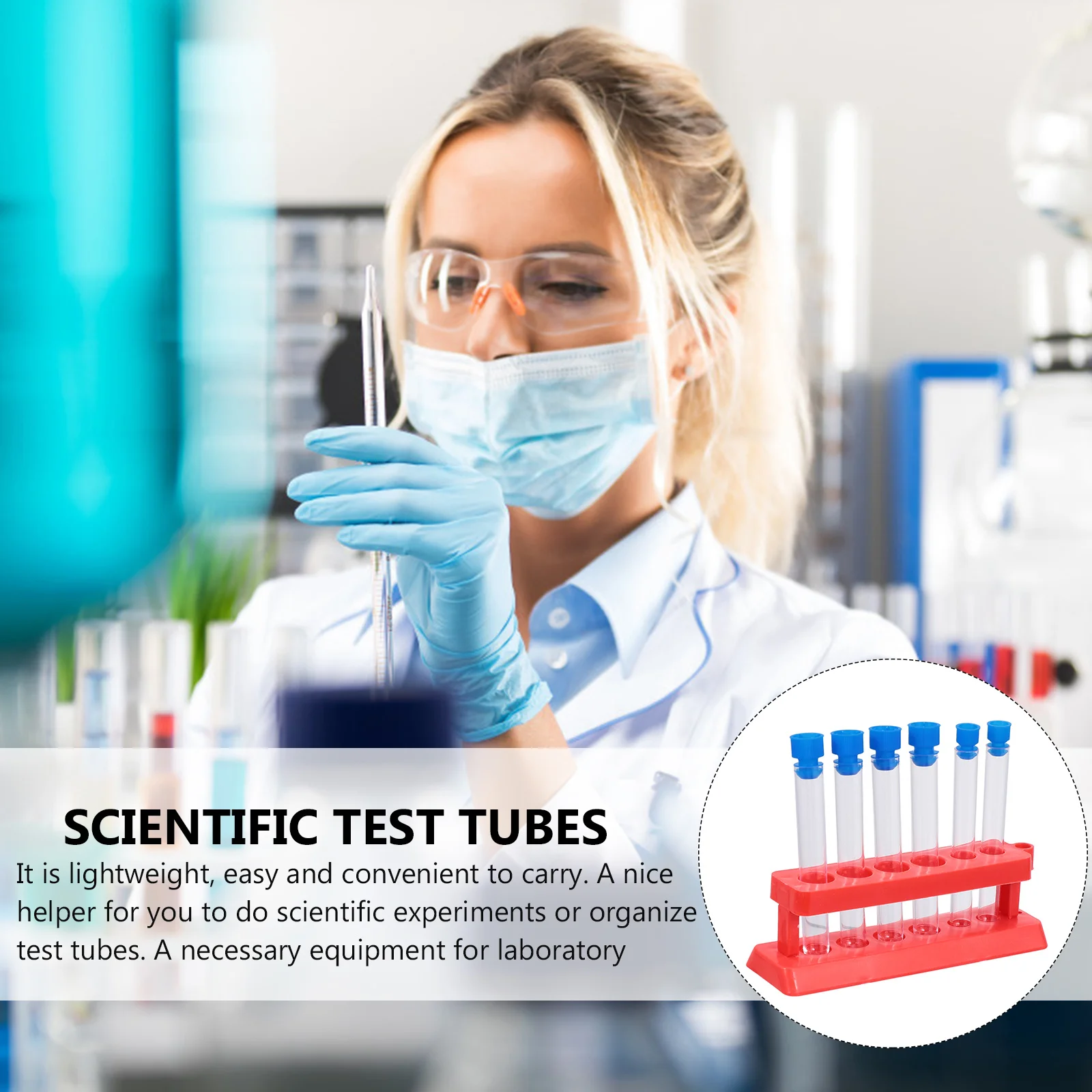 

3Sets Test Tube Holder Durable Long Lasting Plastic Portable Lightweight Convenient for School Use Empty Test Tubes