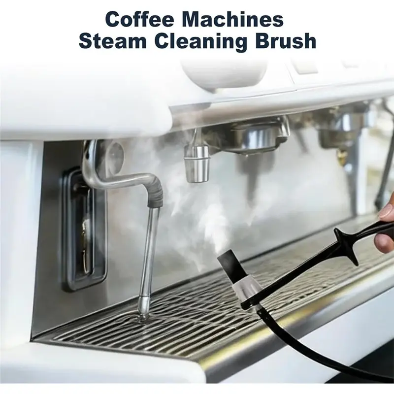 2026 New Coffee Machines Steam Cleaning Brush,Featuring A Scoop-Shaped End And Removable Heat-Resistant Brush Head