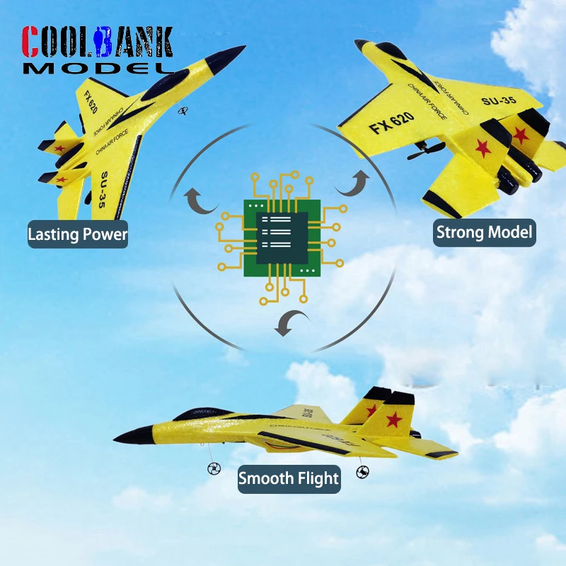 Telecomando ad alta tecnologia Sukhoi Su-35 aereo da combattimento modello in schiuma ala fissa aereo aliante RC elettrico giocattoli per bambini regali COOLBANK