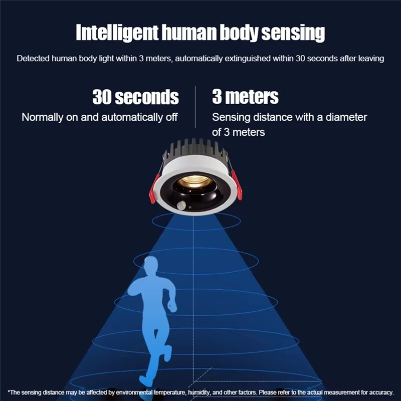 BAAR-Downlight 7W PIR Motion Sensor Reccessed Ceiling Light For Corridor Living Room Kitchen Decor Indoor Lighting