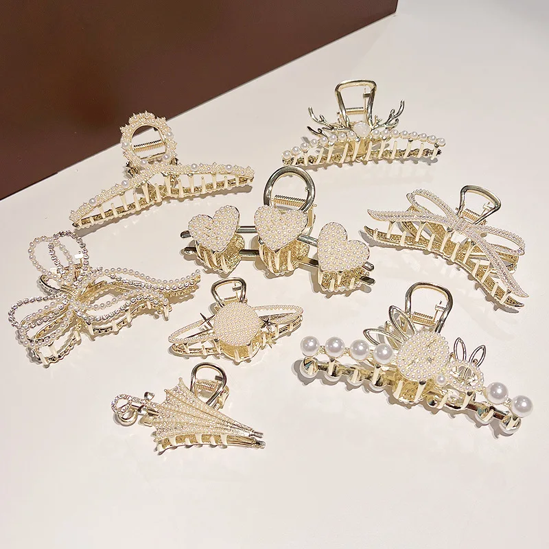 2022 Fashion Fine Flash Luxury Wild Rhinestones Crystal Pearl Elegant for Women Girl Hair Accessories Headdress Wholesale
