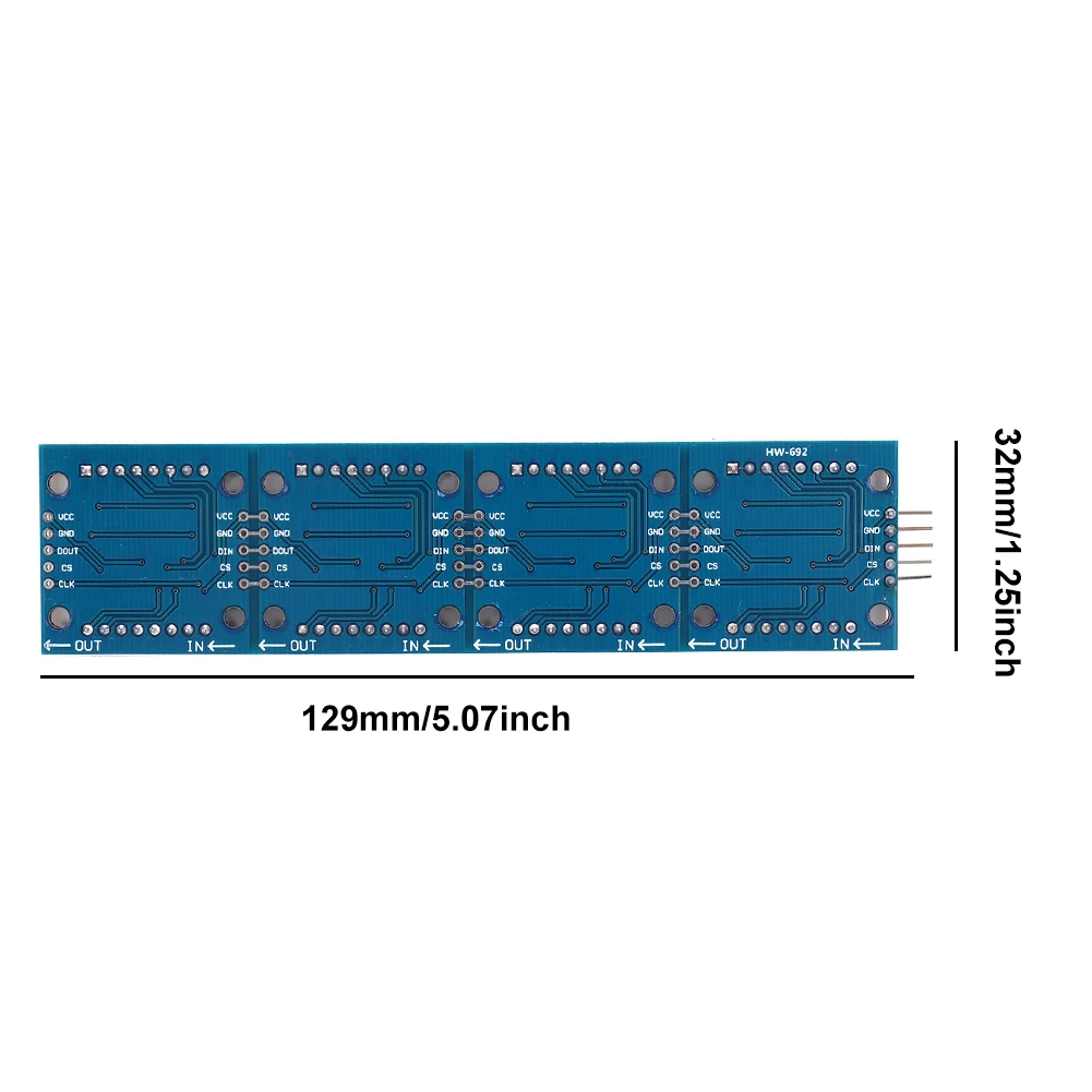 4 في 1 عرض التحكم رقاقة واحدة وحدة الحواسيب الصغيرة 5 فولت MAX7219 رقاقة واحدة التحكم LED وحدة 32x8 نقطية لتقوم بها بنفسك عدة