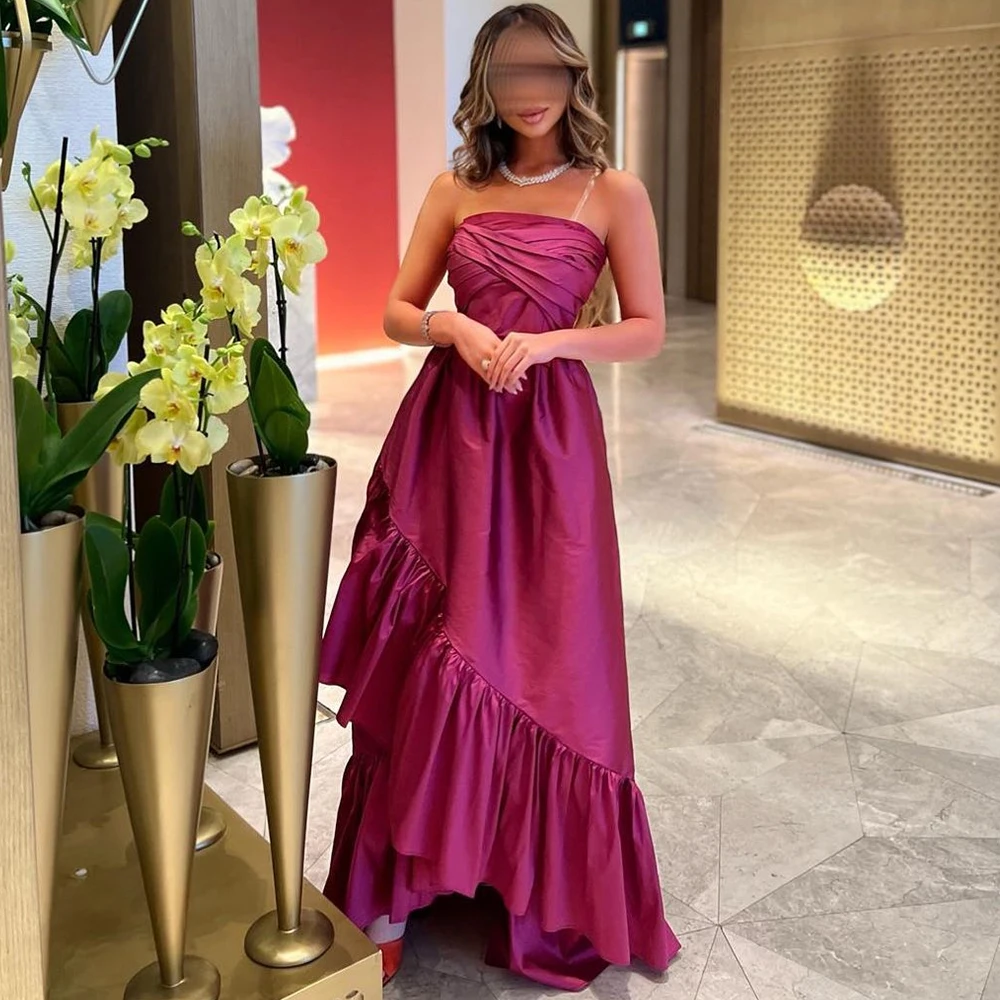 

Sleeveless Jersey Straight One Shoulder Floor Length Saudi Evening Dresses Simple Pleats Bespoke Occasion Gowns Solid Color 2024