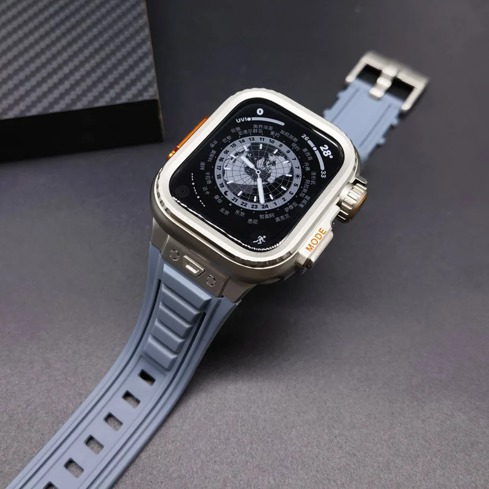 Caixa de metal para Apple Watch, mudança para Ultra 49mm, 45mm, 44mm, capa protetora para iWatch Series 9, 8, 7, 6, 5, 4, SE, capa para-choques