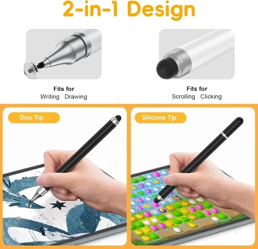 2IN1 Stylus Pen for Mobile Phone Tablet Drawing Capacitive Touch Pencil Universal For Iphone Samsung Android Draw Screen Pencil