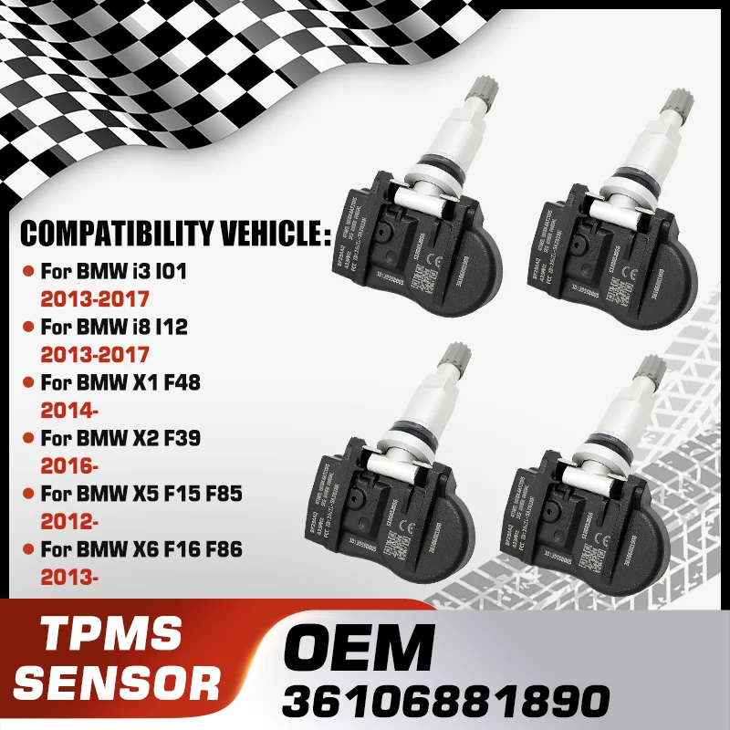 

Car TPMS Tire Pressure Monitor Sensor For BMW i3 I01 BMW i8 I12 BMW X1 F48 BMW X2 F39 BMW X5 F15 F85 BMW X6 F16 F86 36106881890