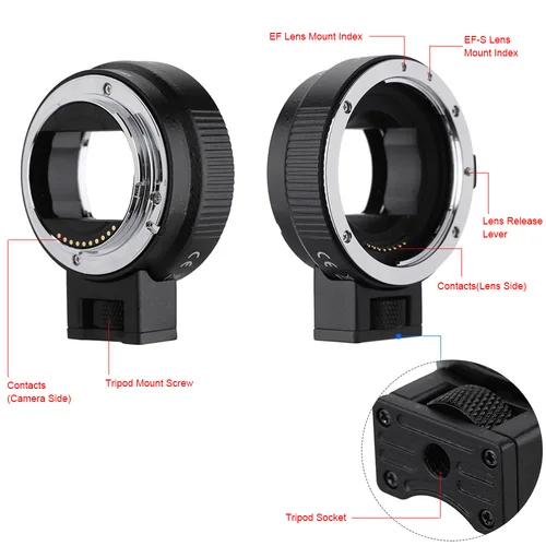 Imagen 2 del producto Adaptador de lente Andoer EF-NEX II para lente Canon EF EF-S para usar para Sony NEX E Mount 3/3N/5N/5R/7/A7/A7R/A7S/A5000/A5100 Full Frame