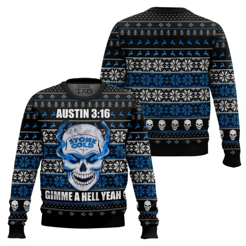 

Мужской свитер Stone Cold Steve Austin 3_16 Ugly, классический модный трендовый узор, разные подходят для фестивалей на открытом воздухе