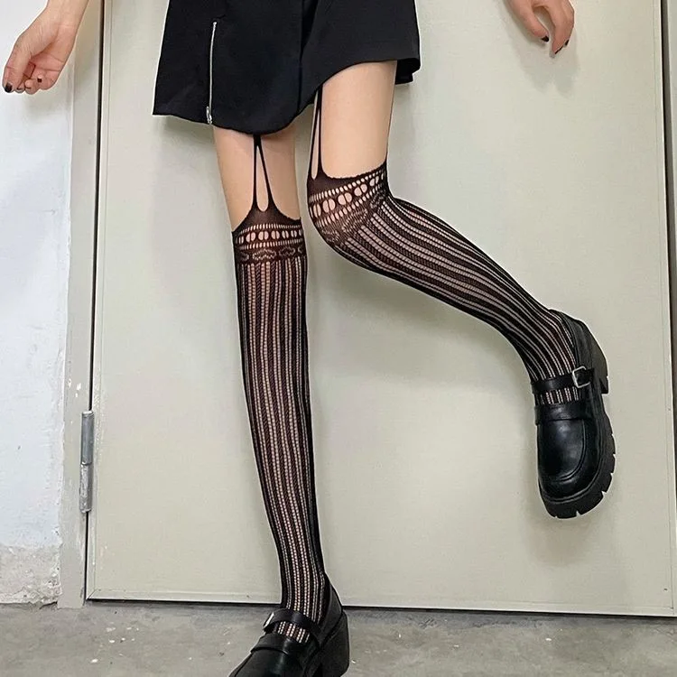 jk long suspender black stockings Lolita sexy girl pantyhose long tall cute spring and autumn thin