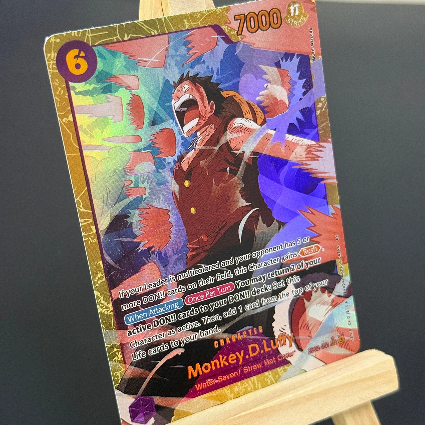 One Piece TCG OPCG EnglishMonkey.D.Luffy SEC Collection Card EB02-061 Anime 25th Collection Foil Card view 3
