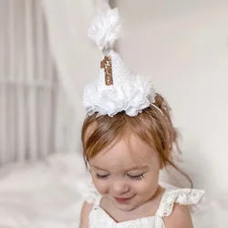 Girl Birthday Hat 1 years old Cake Smash Party Cap Baby Birthday Party Hat Headwear Decorations 1st Birthday Decoration Supplies