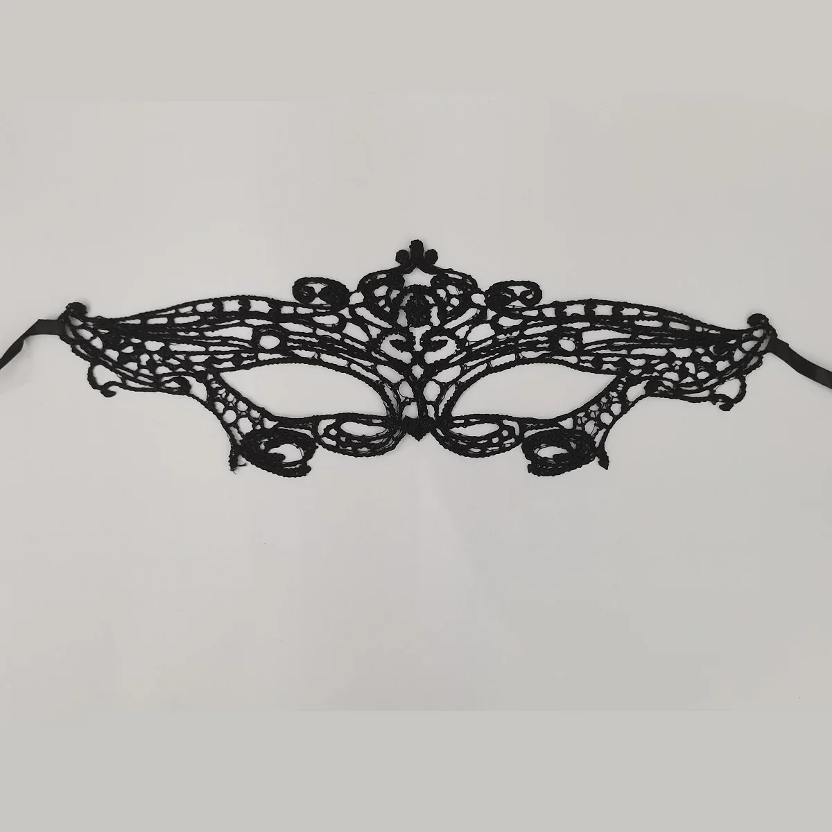 Schwarze Königin-Spitzenmaske mit Stickerei-Applikationen Party-Karnevalsmaske Damen-Accessoires Hochzeitsmaske Halloween-Maskerade-Maske – Detail 6