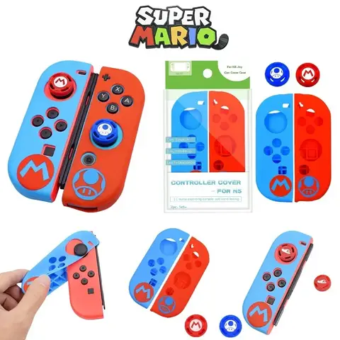 Super Mario Siliconen Thumb Stick Grip Joystick Cover Voor Nintendo Switch Ns Joy Con Controller Shell Game Console Accessoires