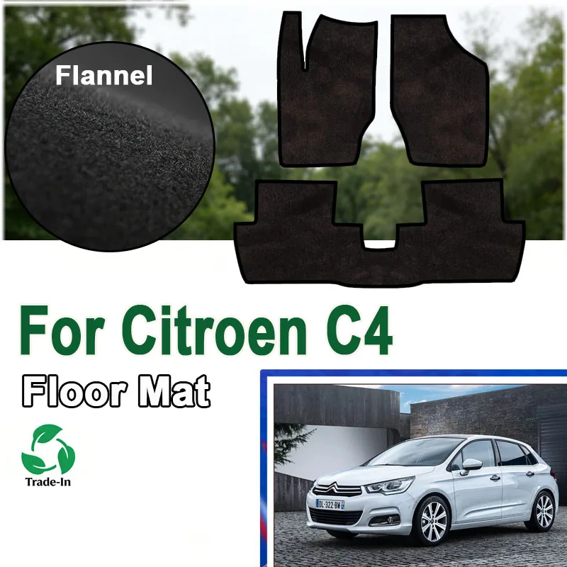 

Фланелевые коврики для Citroen C4 Hatchback B7 2011~2020 2015, автомобильные напольные коврики, панели-накладки, покрытия для ног, наклейки-накладки на коврики