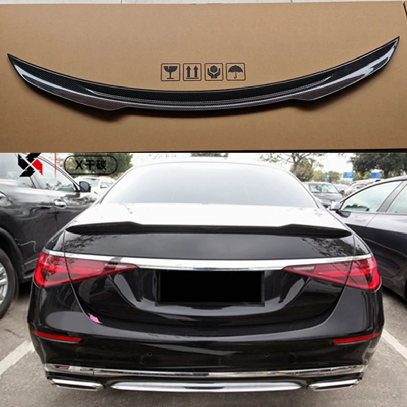 Spoiler Wings For Mercedes Benz New S Class W223 S480 S500 S680 2020-IN Dry Carbon Fiber Car Styling Trunk Lip Boot Lid Ducktail