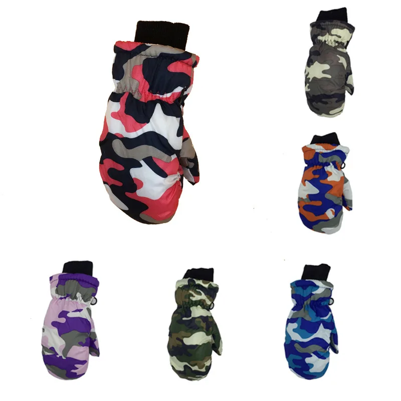 

Kids camouflage Winter Warm Windproof Cold Weather Outdoor Sports Gloves For Boys Girls Fleece Snow Gloves Ski Gloves Boy Winter