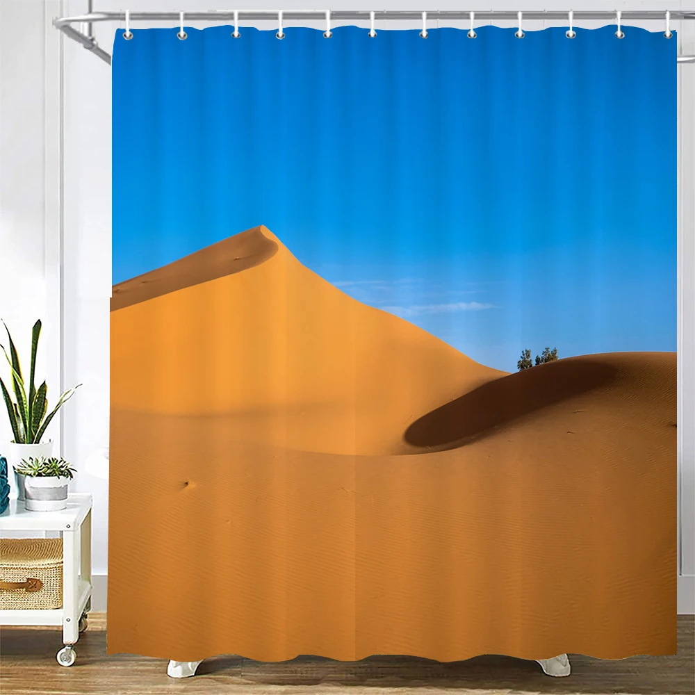 200x180cm Bathroom Waterproof Shower Curtain Natural landscape Desert Scenery Printing Polyester Home Decor Curtain With Hook