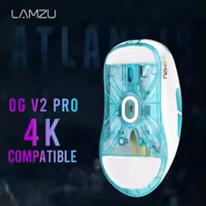 Lamzu Atlantis Og V2 Pro Wireless Gaming Mouse 4k Computable Paw3395 Ergonomic Electronic Sports Gaming Mouse Male Gift Gift