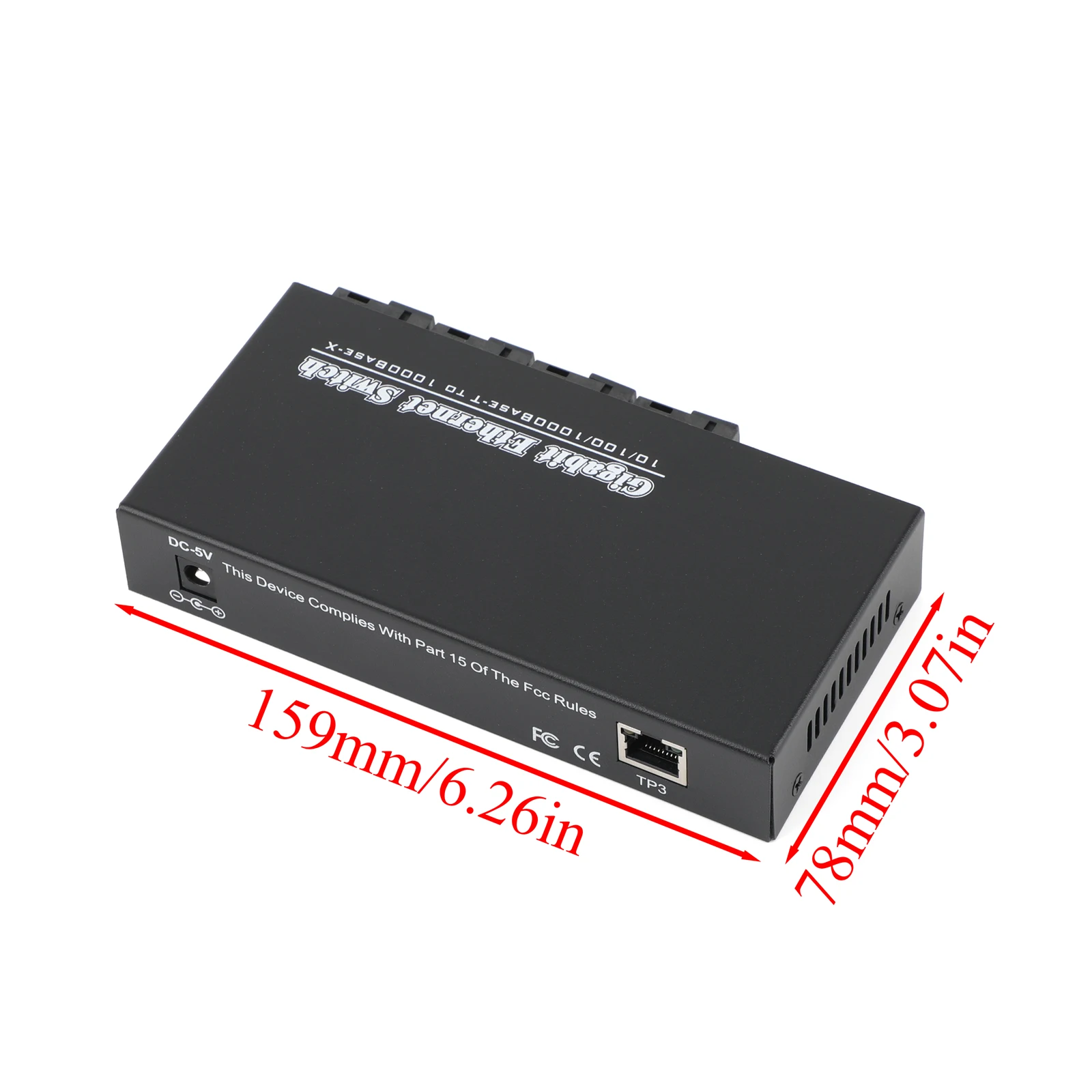 1000M Optic Media Converter 4 SC to 3 RJ45 Gigabit Fiber Optical Transceiver 2A+2B Ports 1310nm/1550nm 20KM Ethernet Switch