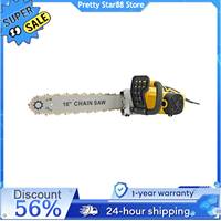 2KW Electric Chainsaw Powerful with Driving 16-inch Longitudinal Motor 800r/min Safety Power Switch for Cutting Trees/Wood