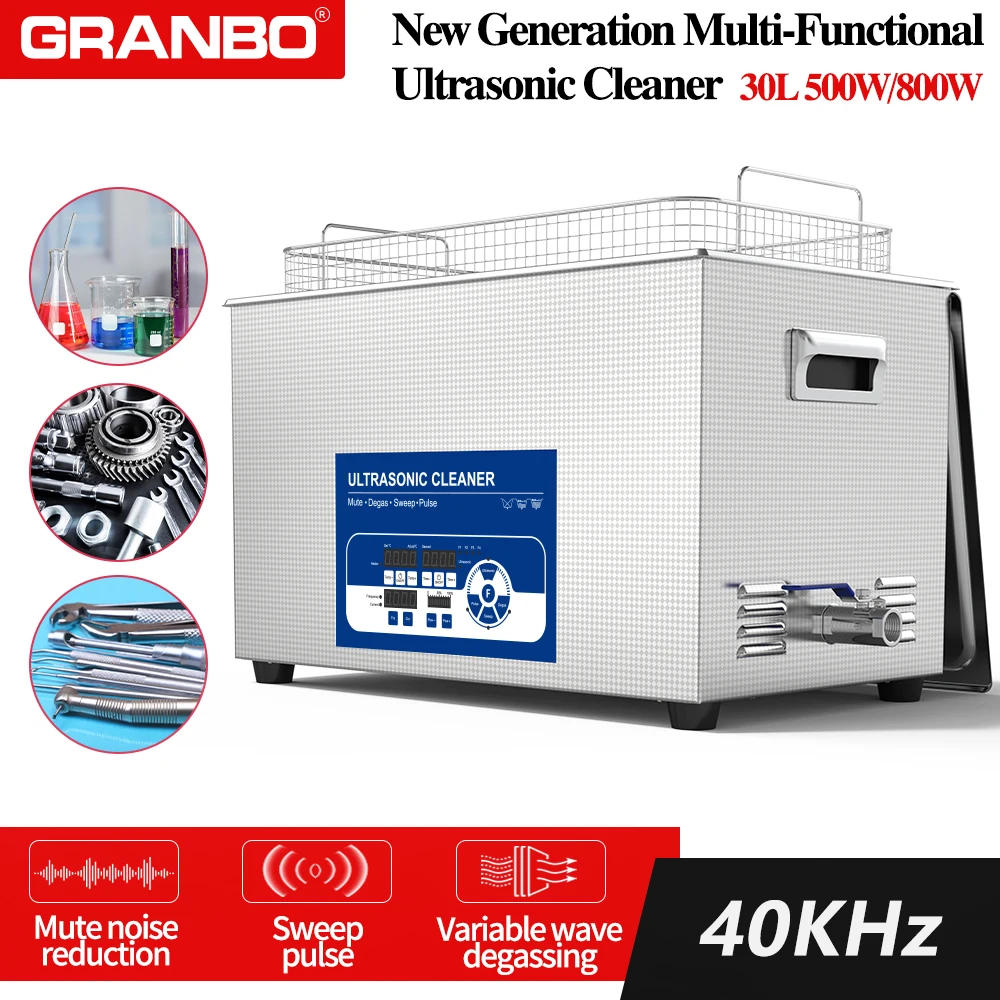 Grote Capaciteit Ultrasone Reiniger 30l 28/40/80/120Khz 800W Digitale Sweep Degas Puls Hardnekkige Olie Roest Wasmachine Huishoudelijk Apparaat