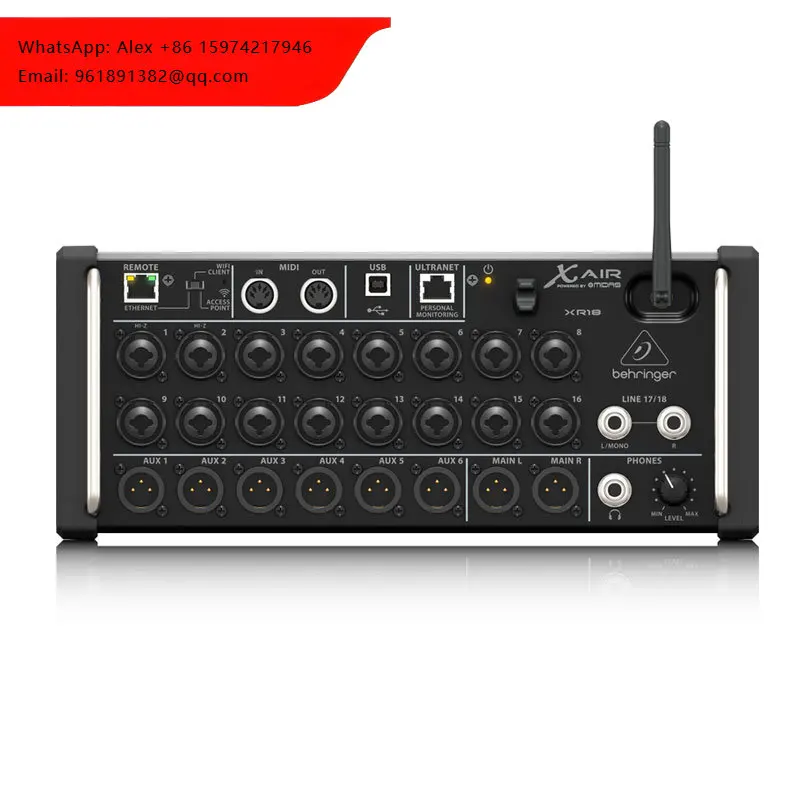 Mezclador digital Behringer XR18 de 18 canales para montaje en rack para iPad/tableta Android con 16 preamplificadores Midas, consola de sonido