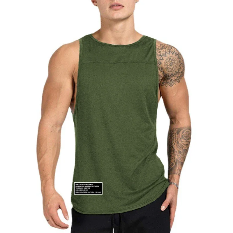 Imagen 7: Camisetas sin mangas para gimnasio, fitness, musculación, entrenamiento deportivo, ropa holgada con diseño de paneles, chalecos de verano para correr, camisetas sin mangas para culturismo para hombre