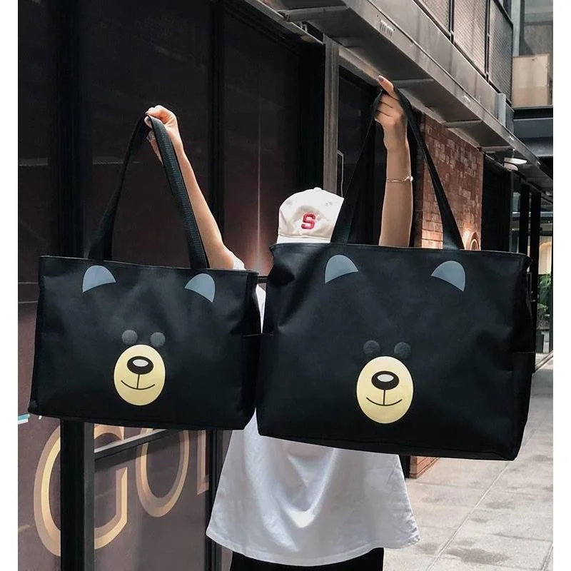 cute-lightweight-large-capacity-oxford-cloth-travel-bag-handheld-women's-short-trip-luggage-student-durable-tote-bag