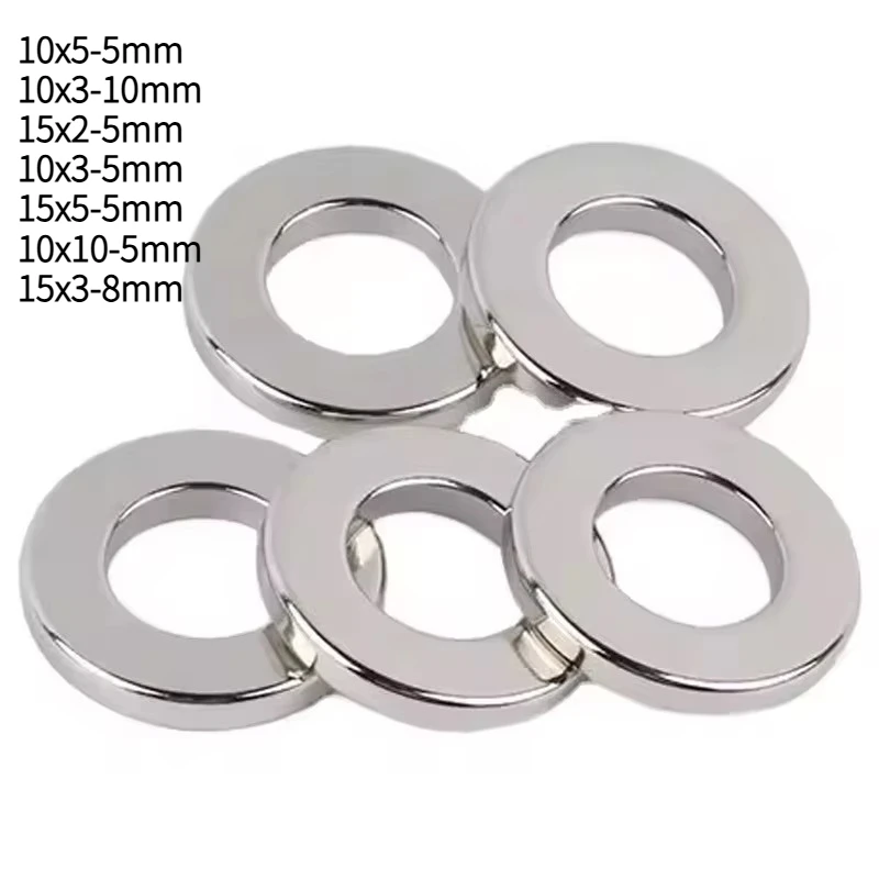 N35 10x5-5 10x3-10 15x2-5 10x3-5 15x5-5 10x10-5 15x3-8 Ring Strong straight hole round Standard neodymium Magnets Diy office