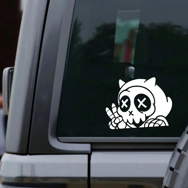 

Готическая черно-белая наклейка на окно с изображением черепа, с нерегулярным вырезом, съемная, самоклеящаяся, для автомобилей, грузовиков и мотоциклов
