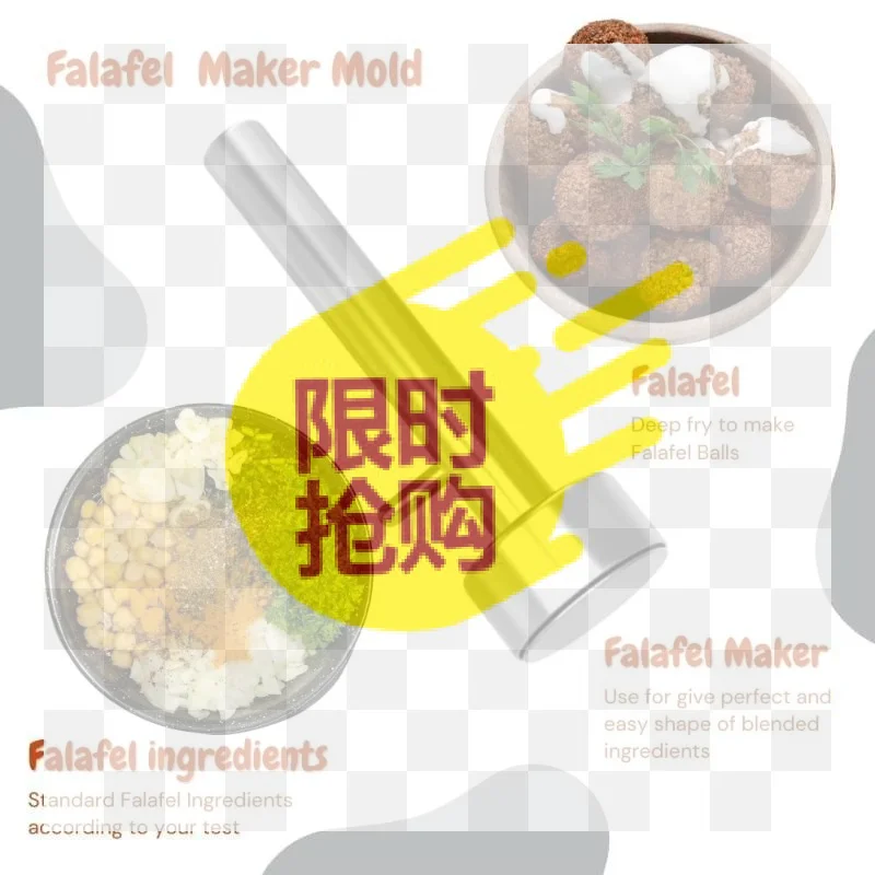 1Pcs Kitchen Supplies Stainless Steel Falafel Scoop Maker Non-Stick Brushed Finish Meatball Mold Dishwasher-Safe Kitchen Tool